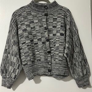 Gray Checkered Kid's Sweater